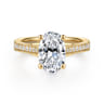 Favola - 14K Yellow Gold Oval Lotus Diamond Engagement Ring - 0.25 ct