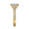 Favola - 14K Yellow Gold Oval Lotus Diamond Engagement Ring - 0.25 ct