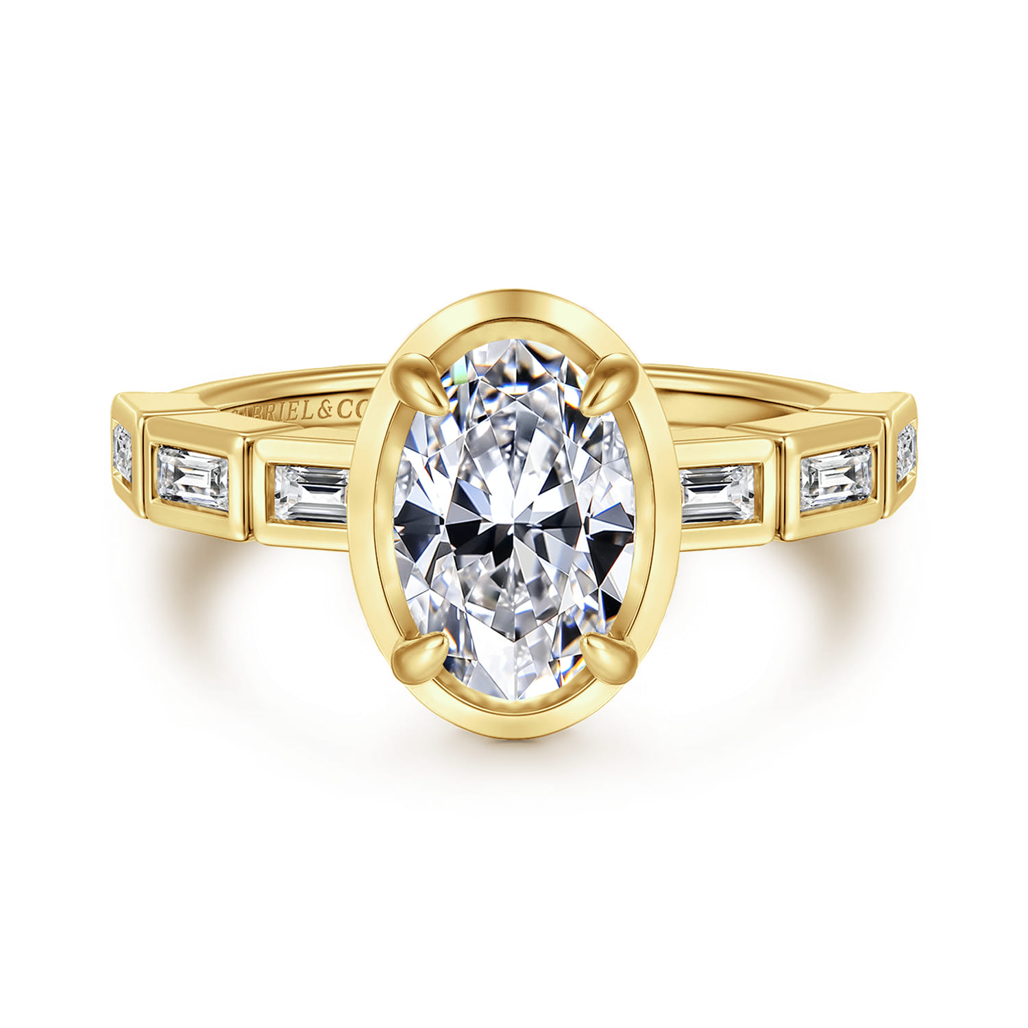 Delphe - 14K Yellow Gold Oval Diamond Engagement Ring - 0.4 ct - Shot 1