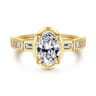 Delphe - 14K Yellow Gold Oval Diamond Engagement Ring - 0.4 ct