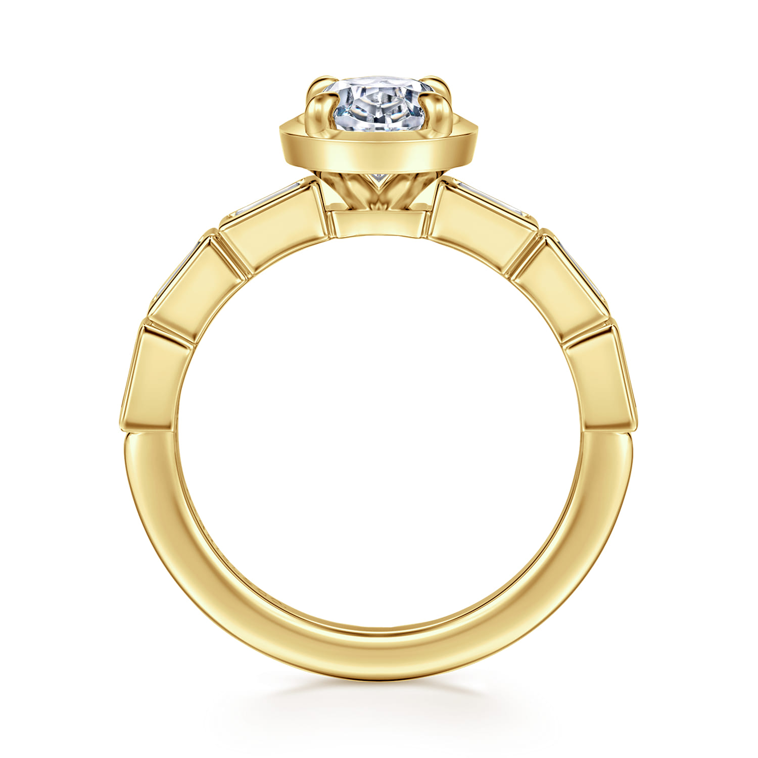 Delphe - 14K Yellow Gold Oval Diamond Engagement Ring - 0.4 ct - Shot 2