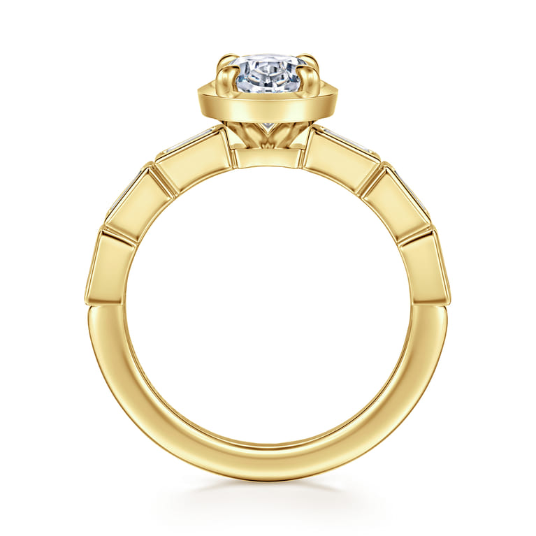 Delphe - 14K Yellow Gold Oval Diamond Engagement Ring - 0.4 ct - Shot 2