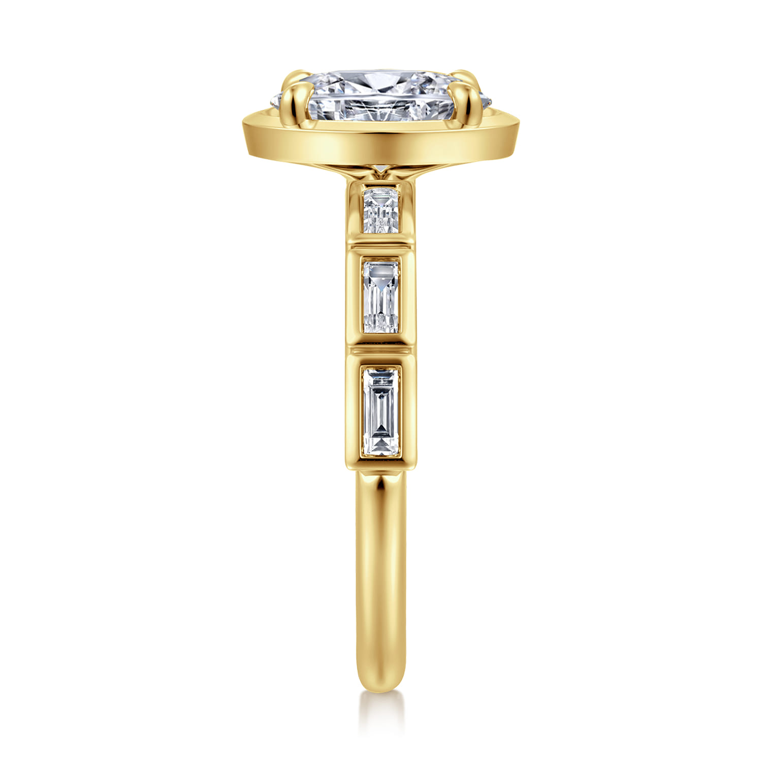 Delphe - 14K Yellow Gold Oval Diamond Engagement Ring - 0.4 ct - Shot 4
