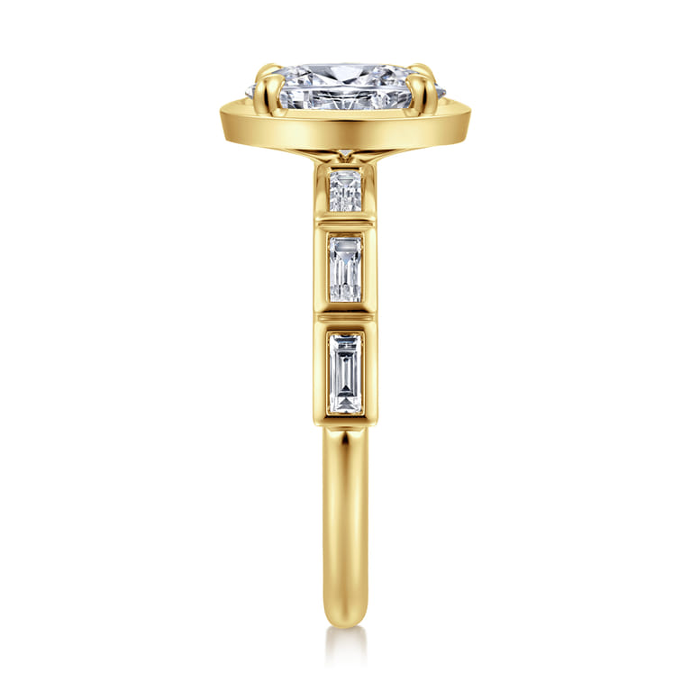 Delphe - 14K Yellow Gold Oval Diamond Engagement Ring - 0.4 ct - Shot 4