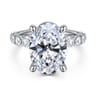 Kim - 14K White Gold Oval Diamond Engagement Ring - 0.8 ct