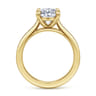 Olya - 14K Yellow Gold Oval Channel Set Cathedral Diamond Engagement Ring - 0.25 ct
