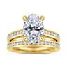Olya - 14K Yellow Gold Oval Channel Set Cathedral Diamond Engagement Ring - 0.25 ct
