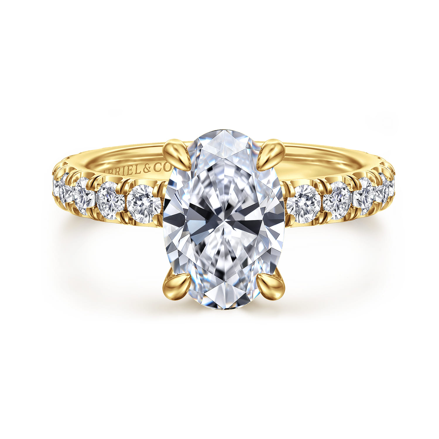 Stasia - 14K Yellow Gold Oval Diamond Engagement Ring - 1 ct - Shot 1