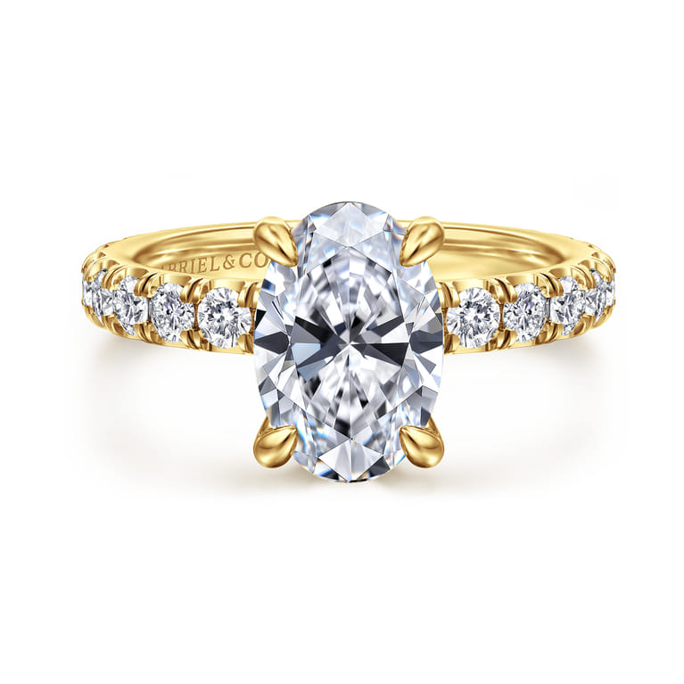 Stasia - 14K Yellow Gold Oval Diamond Engagement Ring - 1 ct - Shot 1