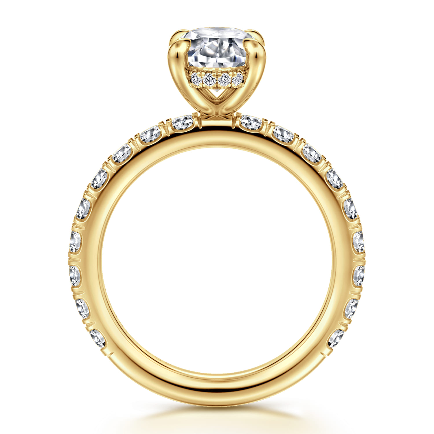 Stasia - 14K Yellow Gold Oval Diamond Engagement Ring - 1 ct - Shot 2
