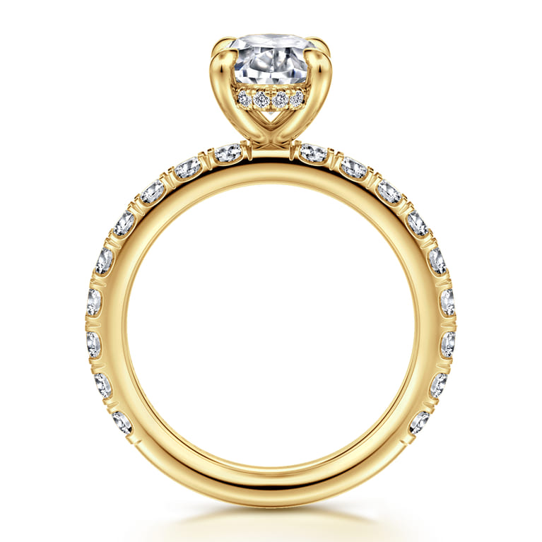 Stasia - 14K Yellow Gold Oval Diamond Engagement Ring - 1 ct - Shot 2