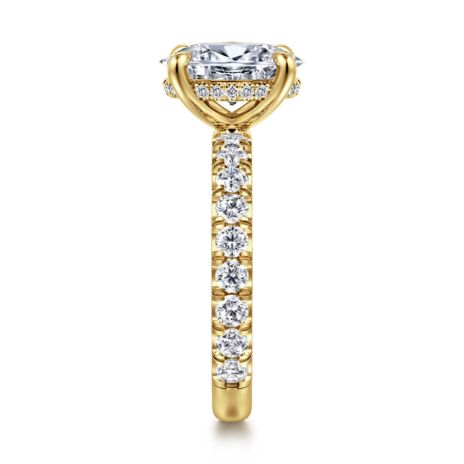 Stasia - 14K Yellow Gold Oval Diamond Engagement Ring - 1 ct - Shot 4