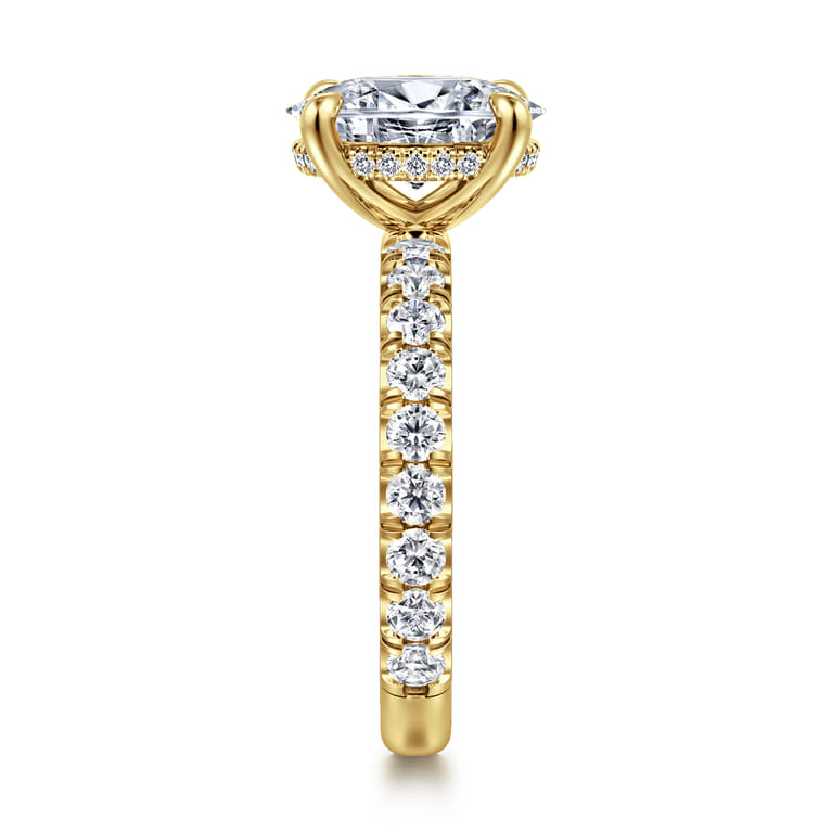 Stasia - 14K Yellow Gold Oval Diamond Engagement Ring - 1 ct - Shot 4