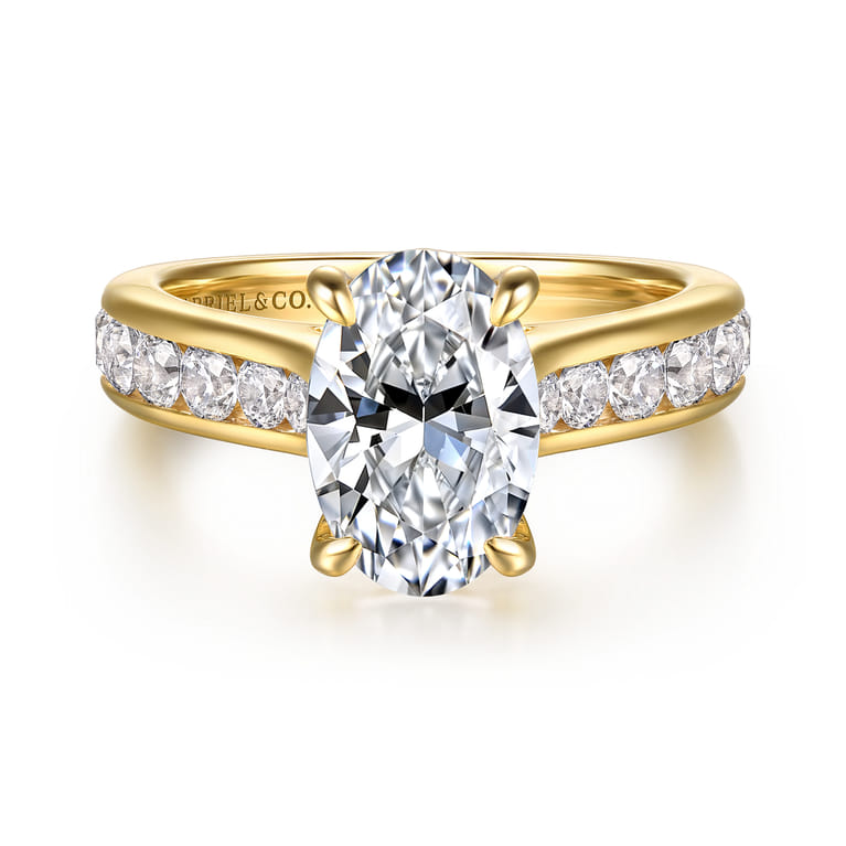 Olya - 14K Yellow Gold Oval Diamond Engagement Ring - 0.75 ct - Shot 1