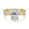 Olya - 14K Yellow Gold Oval Diamond Engagement Ring - 0.75 ct