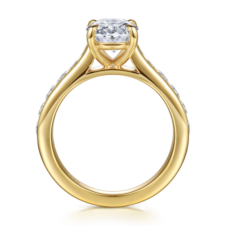 Olya - 14K Yellow Gold Oval Diamond Engagement Ring - 0.75 ct - Shot 2