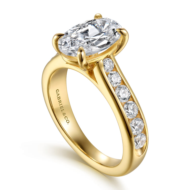 Olya - 14K Yellow Gold Oval Diamond Engagement Ring - 0.75 ct - Shot 3