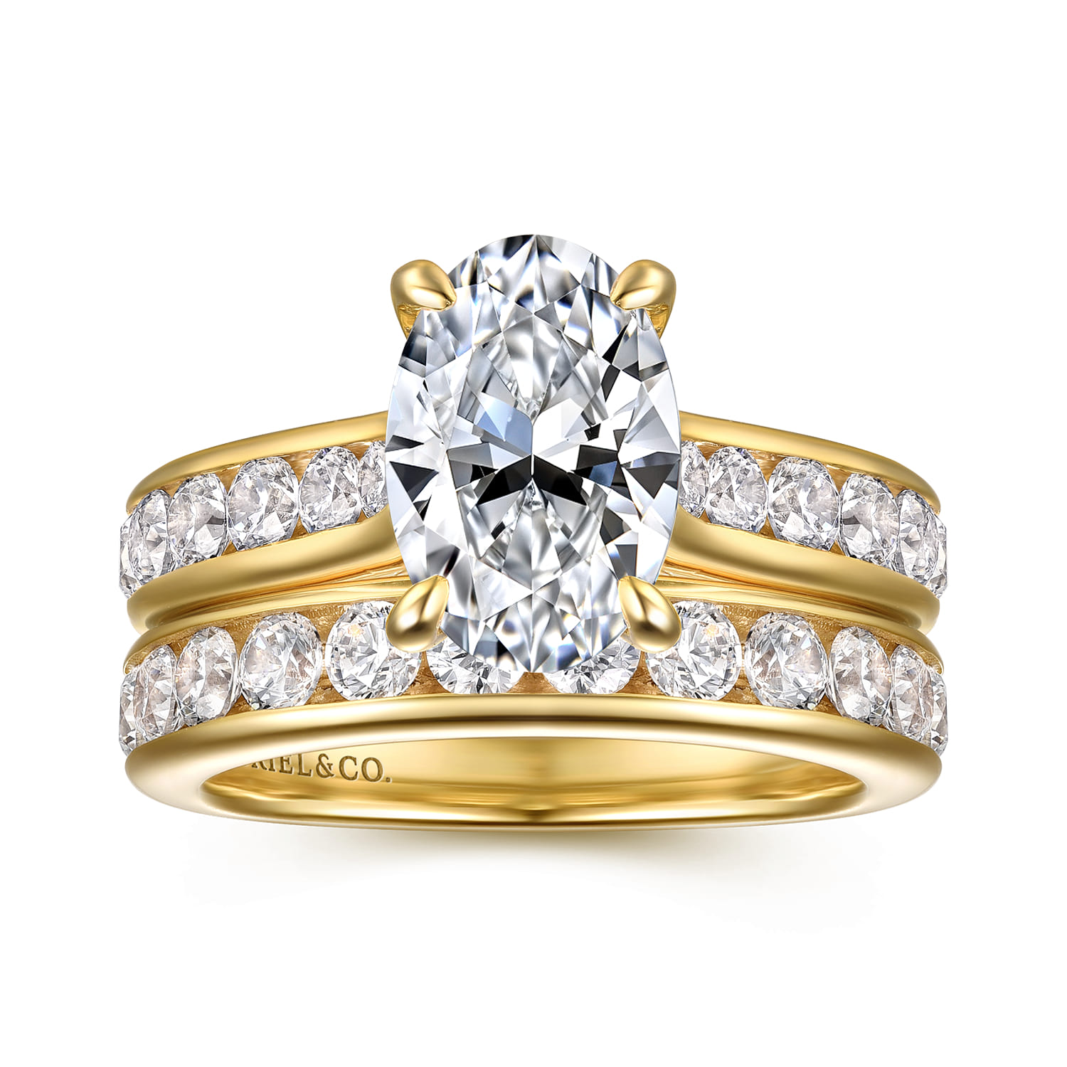 Olya - 14K Yellow Gold Oval Diamond Engagement Ring - 0.75 ct - Shot 4