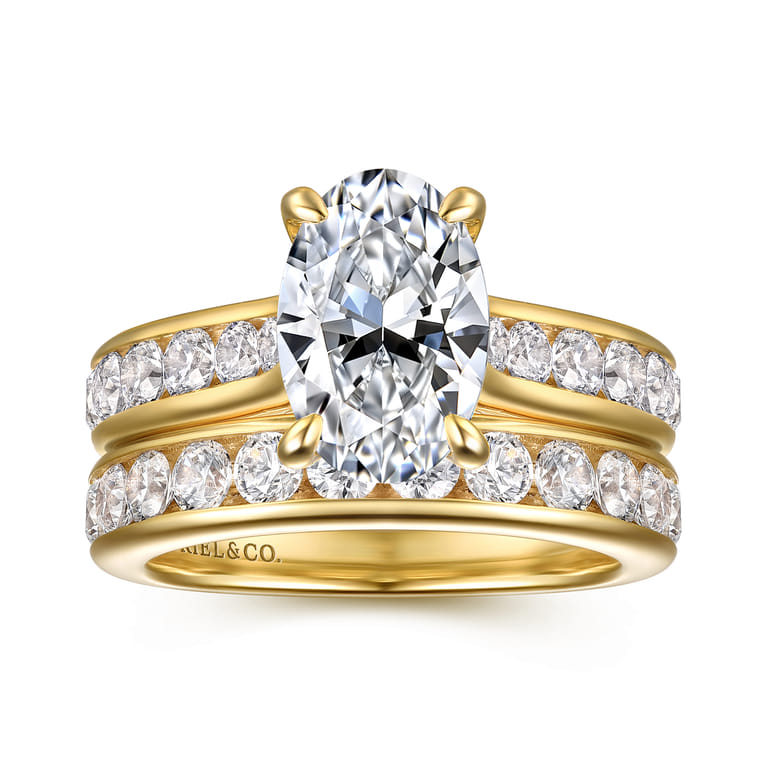 Olya - 14K Yellow Gold Oval Diamond Engagement Ring - 0.75 ct - Shot 4