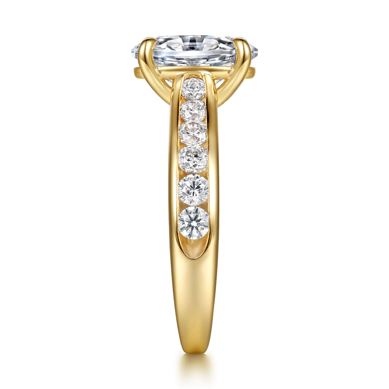 Olya - 14K Yellow Gold Oval Diamond Engagement Ring - 0.75 ct - Shot 5