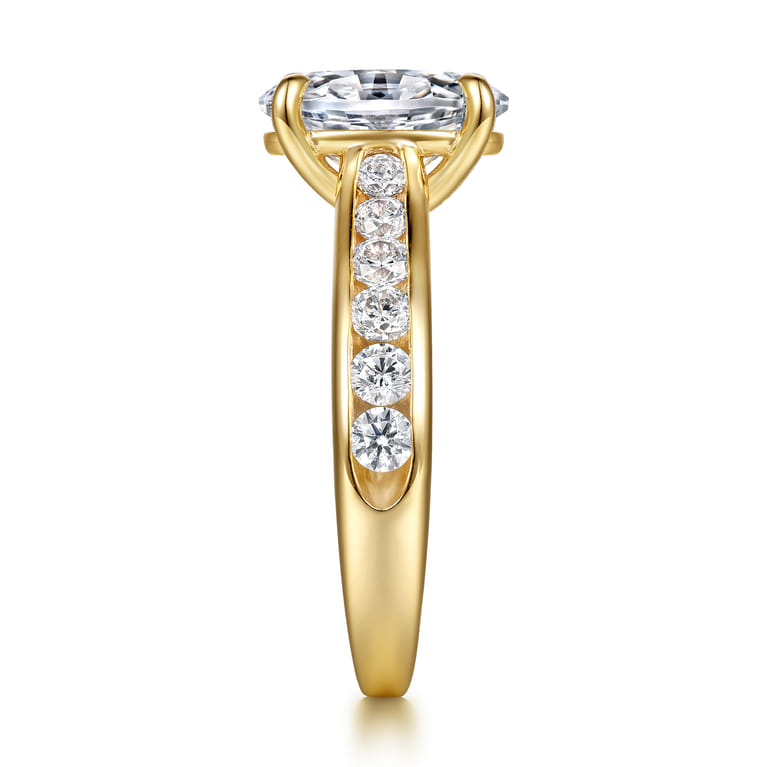 Olya - 14K Yellow Gold Oval Diamond Engagement Ring - 0.75 ct - Shot 5