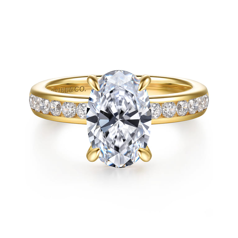 Coralie - 14K Yellow Gold Oval Diamond Engagement Ring - 0.5 ct - Shot 1
