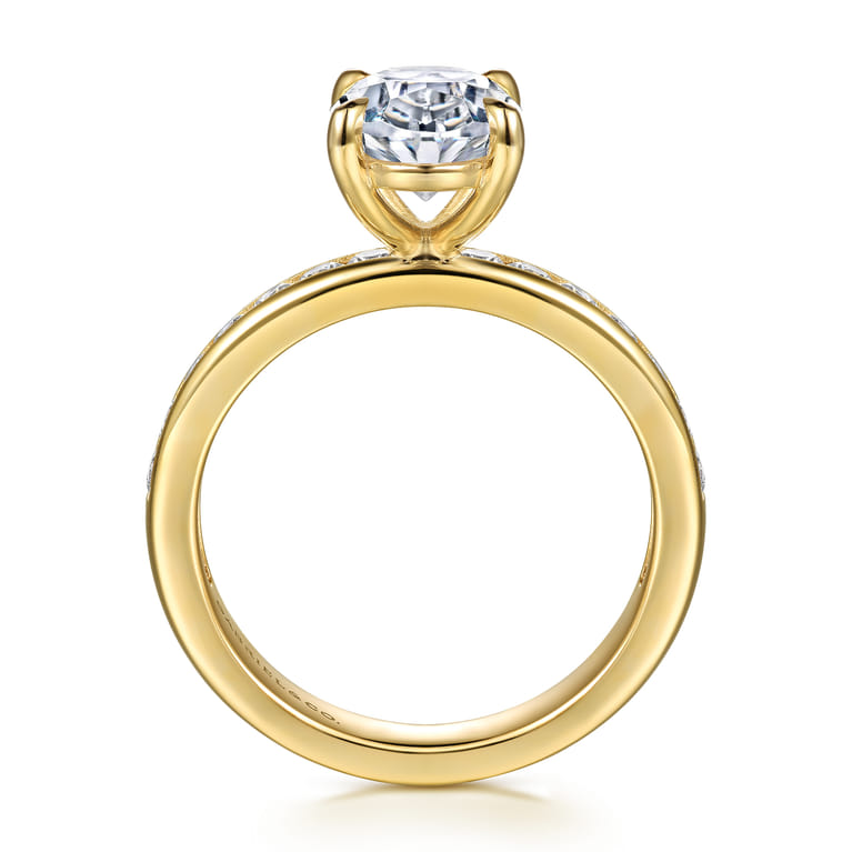 Coralie - 14K Yellow Gold Oval Diamond Engagement Ring - 0.5 ct - Shot 2