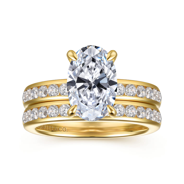 Coralie - 14K Yellow Gold Oval Diamond Engagement Ring - 0.5 ct - Shot 4