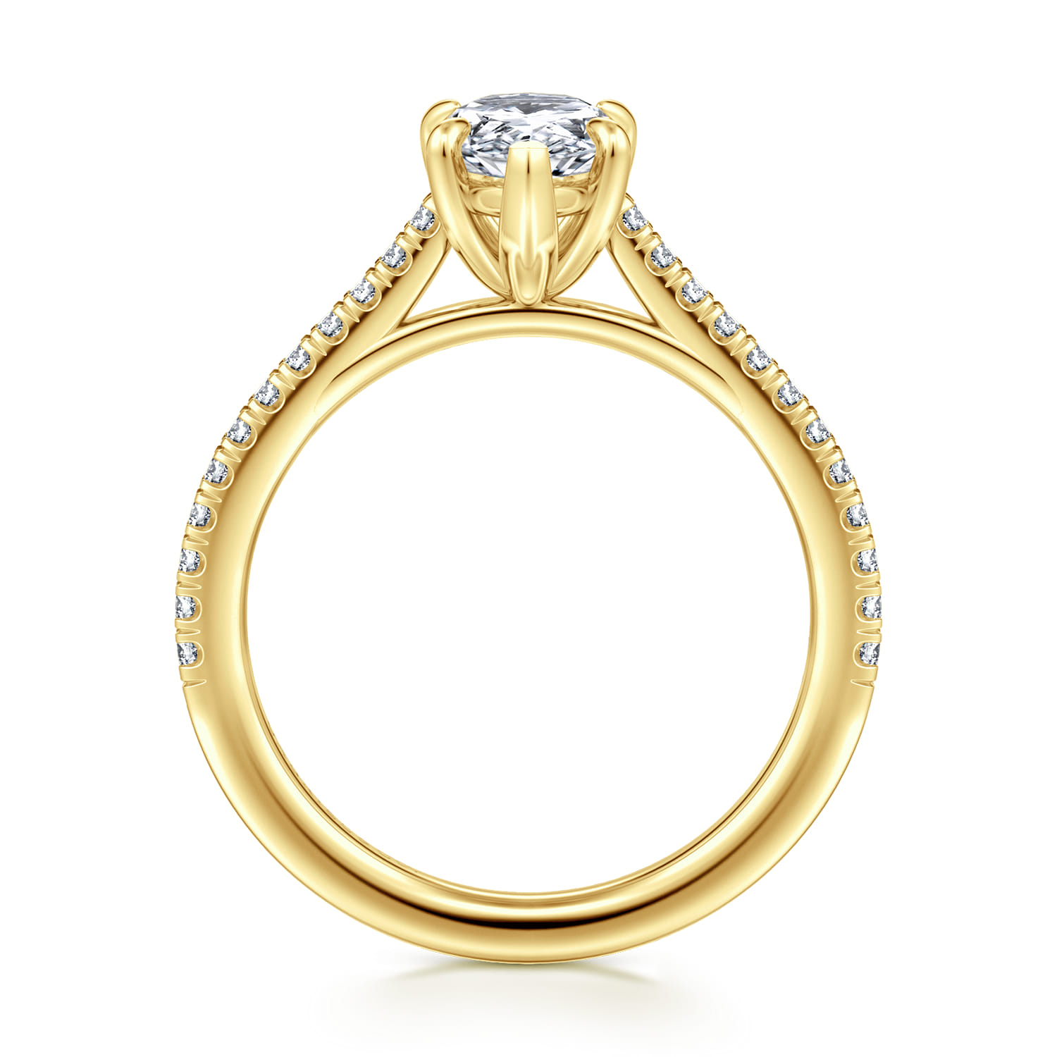Abbie - 14K Yellow Gold Pear Shape Diamond Engagement Ring - 0.21 ct - Shot 2