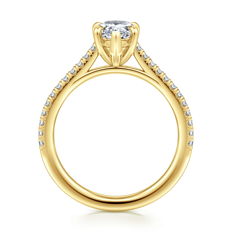 Abbie - 14K Yellow Gold Pear Shape Diamond Engagement Ring - 0.21 ct - Shot 2