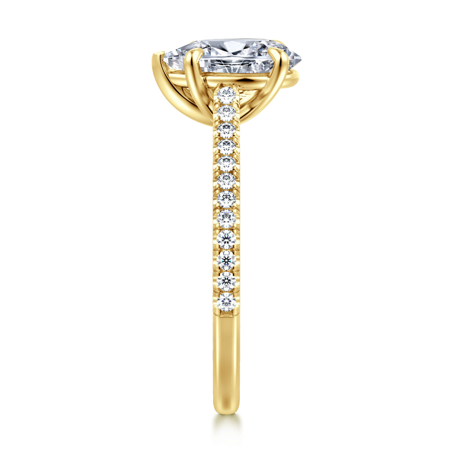 Abbie - 14K Yellow Gold Pear Shape Diamond Engagement Ring - 0.21 ct - Shot 4