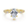 Lanna - 14K Yellow Gold Pear Shape Diamond Engagement Ring - 0.3 ct