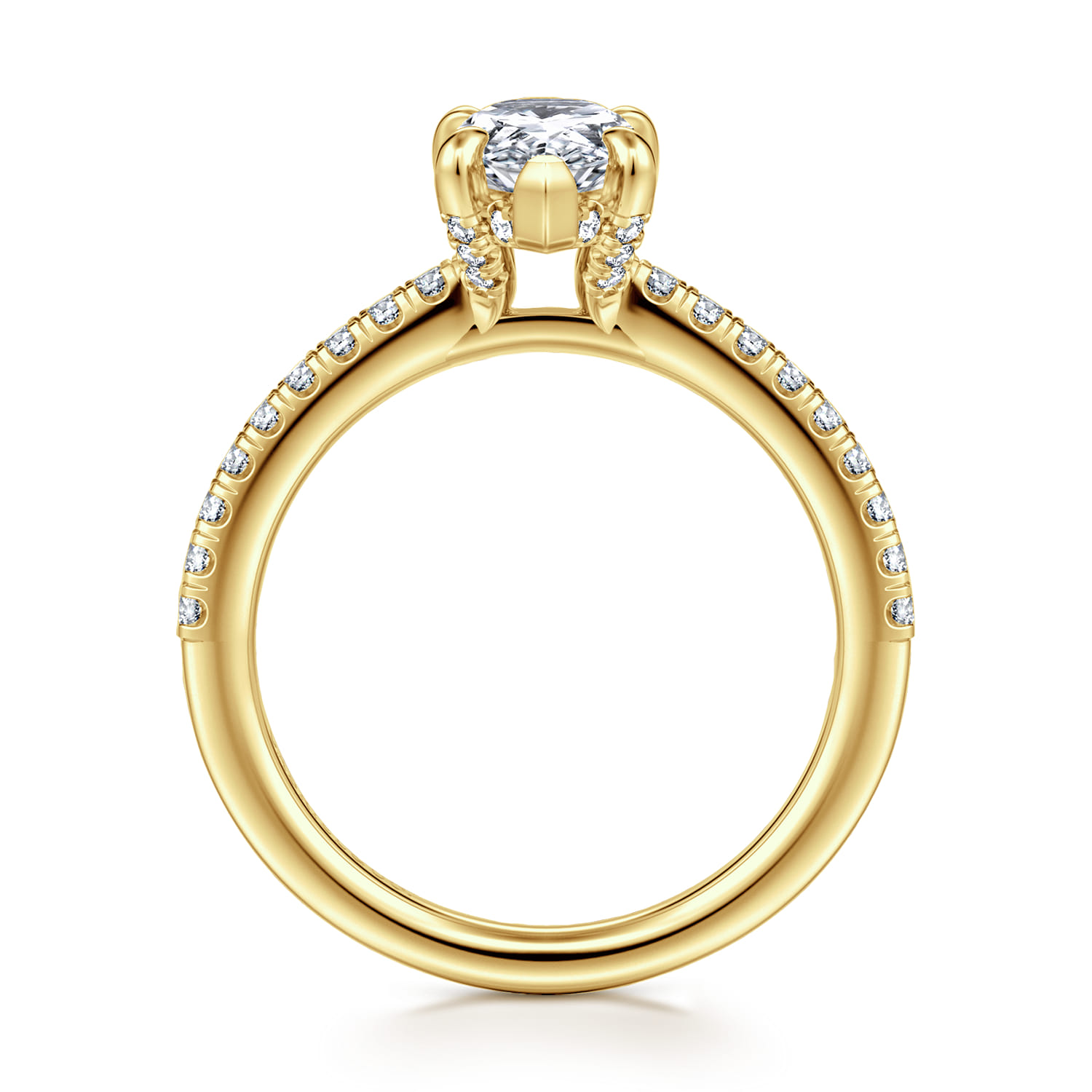 Franka - 14K Yellow Gold Pear Shape Diamond Engagement Ring - 0.3 ct - Shot 2