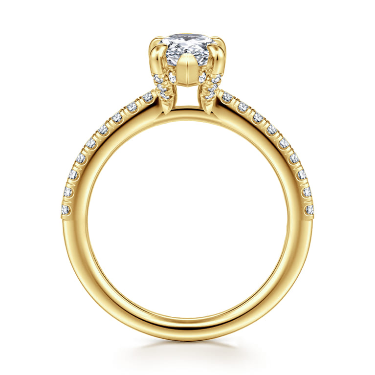 Franka - 14K Yellow Gold Pear Shape Diamond Engagement Ring - 0.3 ct - Shot 2