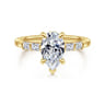 Eva - 14K Yellow Gold Pear Shape Diamond Engagement Ring - 0.3 ct