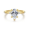 Frances - 14K Yellow Gold Pear Shape Diamond Engagement Ring - 0.12 ct