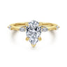 Marline - 14K Yellow Gold Pear Shape Diamond Engagement Ring - 0.17 ct