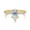 Kim - 14K Yellow Gold Pear Shape Diamond Engagement Ring - 0.4 ct