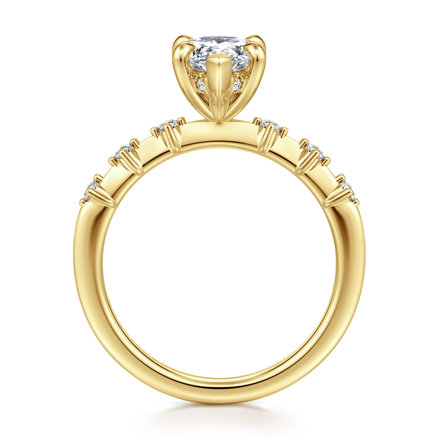 Joplin - 14K Yellow Gold Pear Shape Diamond Engagement Ring - 0.15 ct - Shot 2