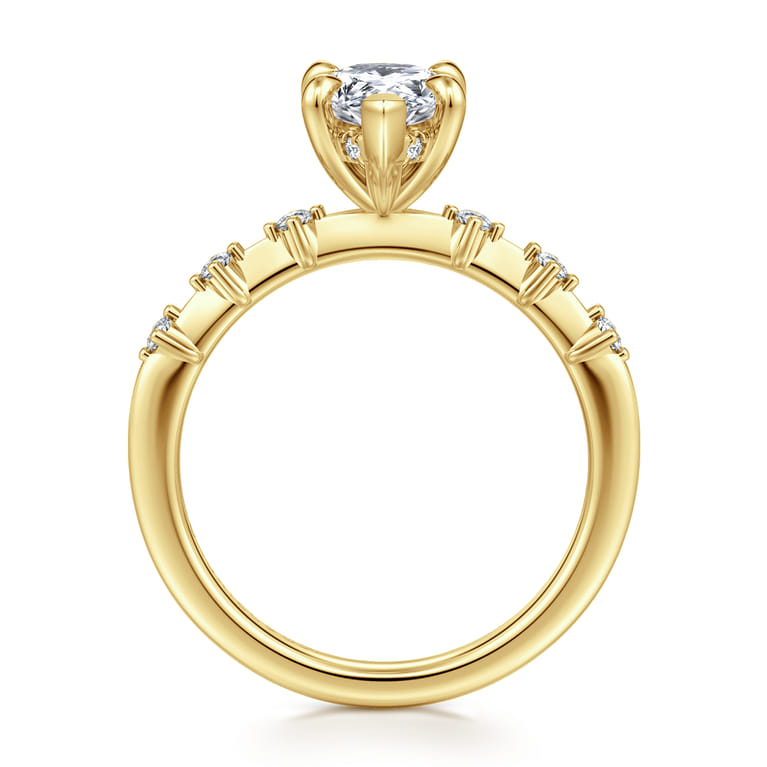 Joplin - 14K Yellow Gold Pear Shape Diamond Engagement Ring - 0.15 ct - Shot 2
