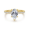 Twain - 14K Yellow Gold Pear Shape Diamond Engagement Ring - 0.2 ct