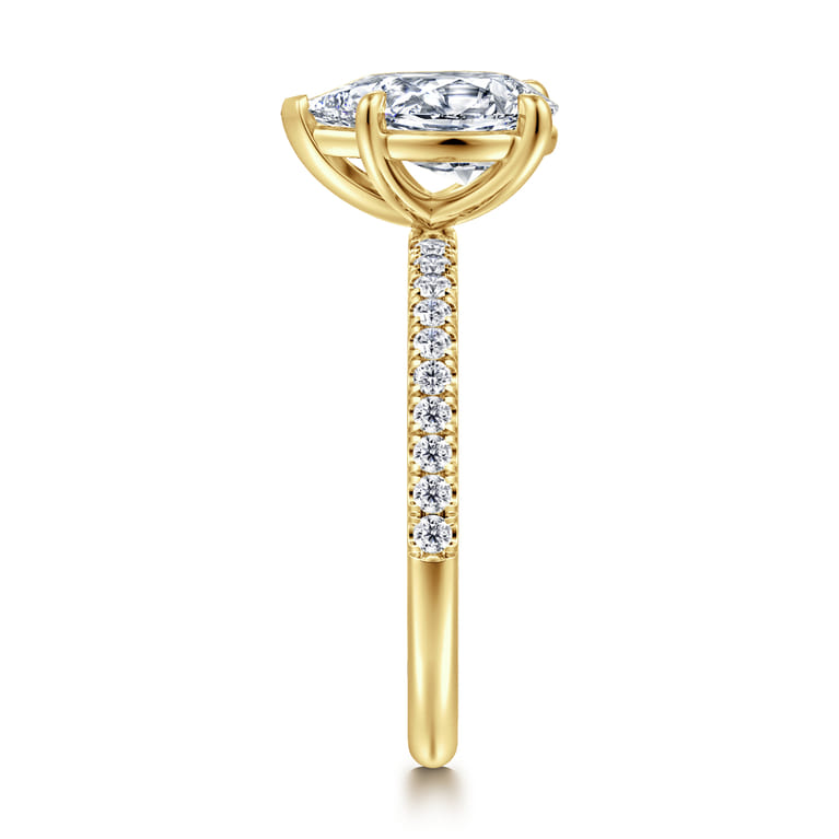 Twain - 14K Yellow Gold Pear Shape Diamond Engagement Ring - 0.2 ct - Shot 4