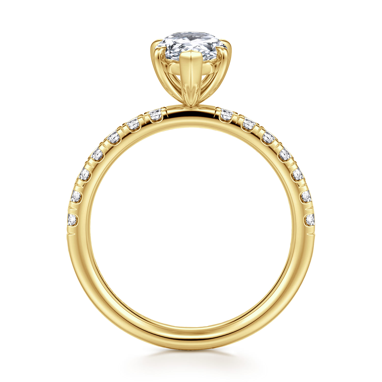 Winslow - 14K Yellow Gold Pear Shape Diamond Engagement Ring - 0.35 ct - Shot 2