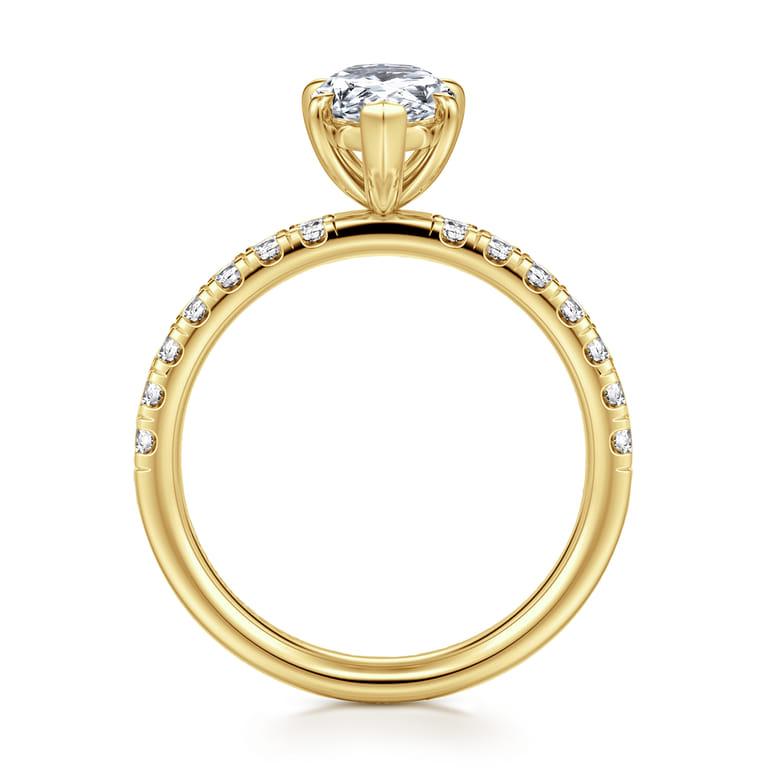 Winslow - 14K Yellow Gold Pear Shape Diamond Engagement Ring - 0.35 ct - Shot 2
