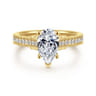 Favola - 14K Yellow Gold Pear Shape Lotus Diamond Engagement Ring - 0.25 ct