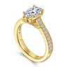 Favola - 14K Yellow Gold Pear Shape Lotus Diamond Engagement Ring - 0.25 ct