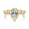 Delphe - 14K Yellow Gold Pear Shape Diamond Engagement Ring - 0.4 ct