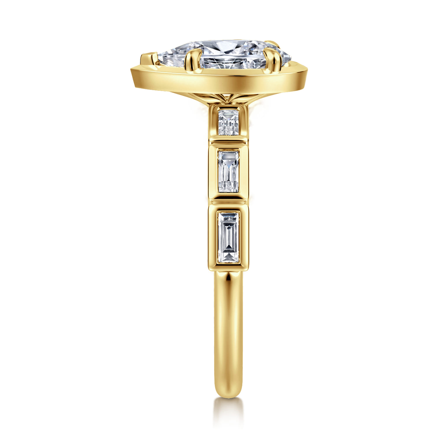 Delphe - 14K Yellow Gold Pear Shape Diamond Engagement Ring - 0.4 ct - Shot 4