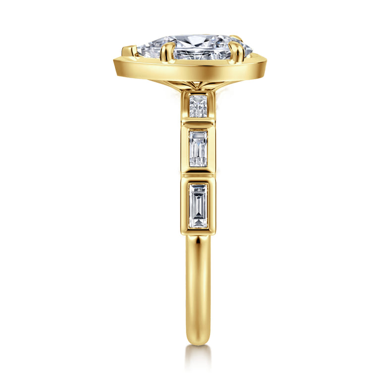 Delphe - 14K Yellow Gold Pear Shape Diamond Engagement Ring - 0.4 ct - Shot 4