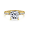 Amira - 14K Yellow Gold Princess Cut Diamond Engagement Ring - 0.52 ct